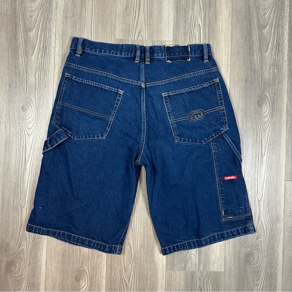 ecko unltd Y2K Dark Wash Jean Shorts Carpenter Style Baggy Denim Men’s 36 - Picture 5 of 9